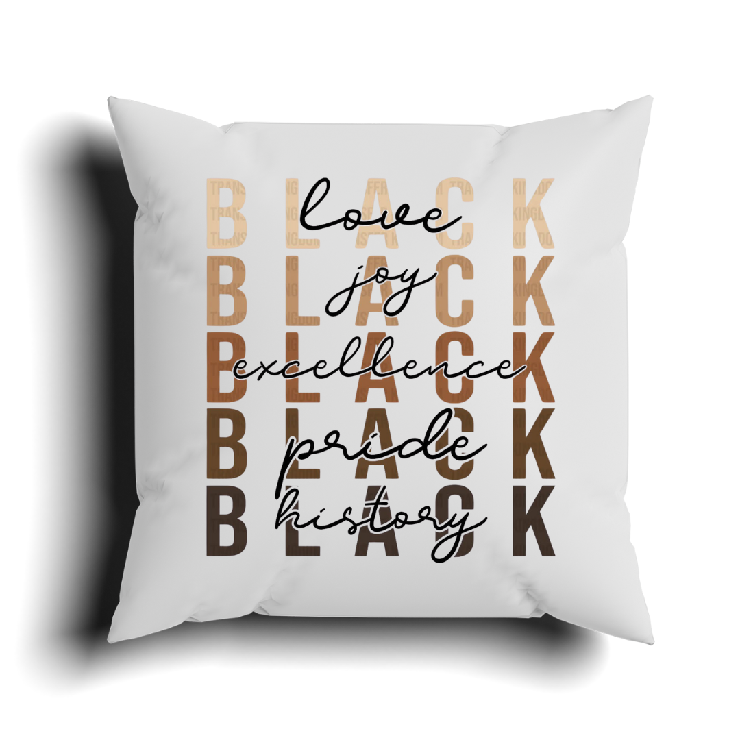 Love, Joy, Excellence, Pride History Pillow