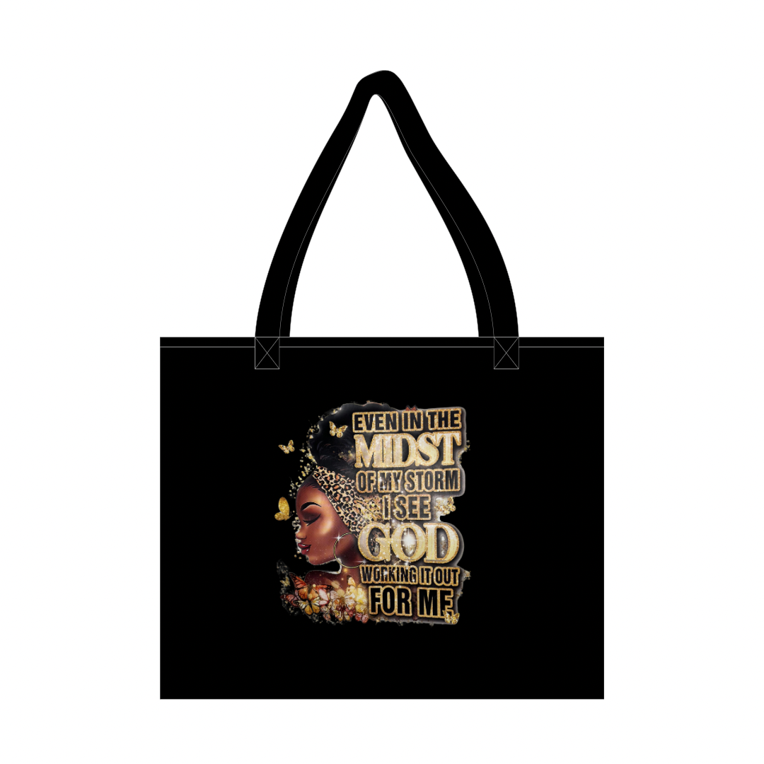 God Is Working It Out For Me Large Heavy Duty Tote Bag