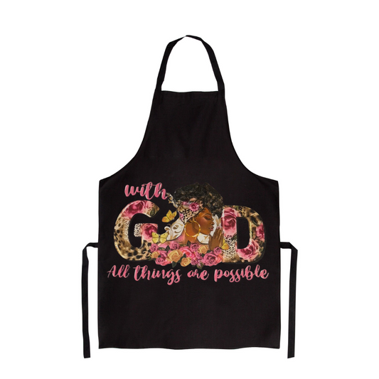 With God All Things Are Possible Apron